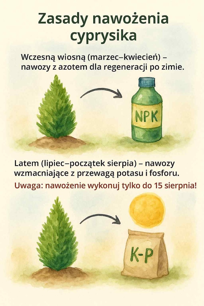 czy cyprysik przezimuje w gruncie - zasady nawożenia przed zimą 