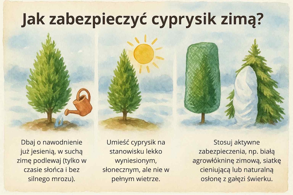 czy cyprysik przezimuje w gruncie - jak go zabezpieczyć 