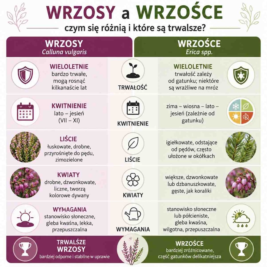 czy wrzosy są wieloletnie - porównanie 