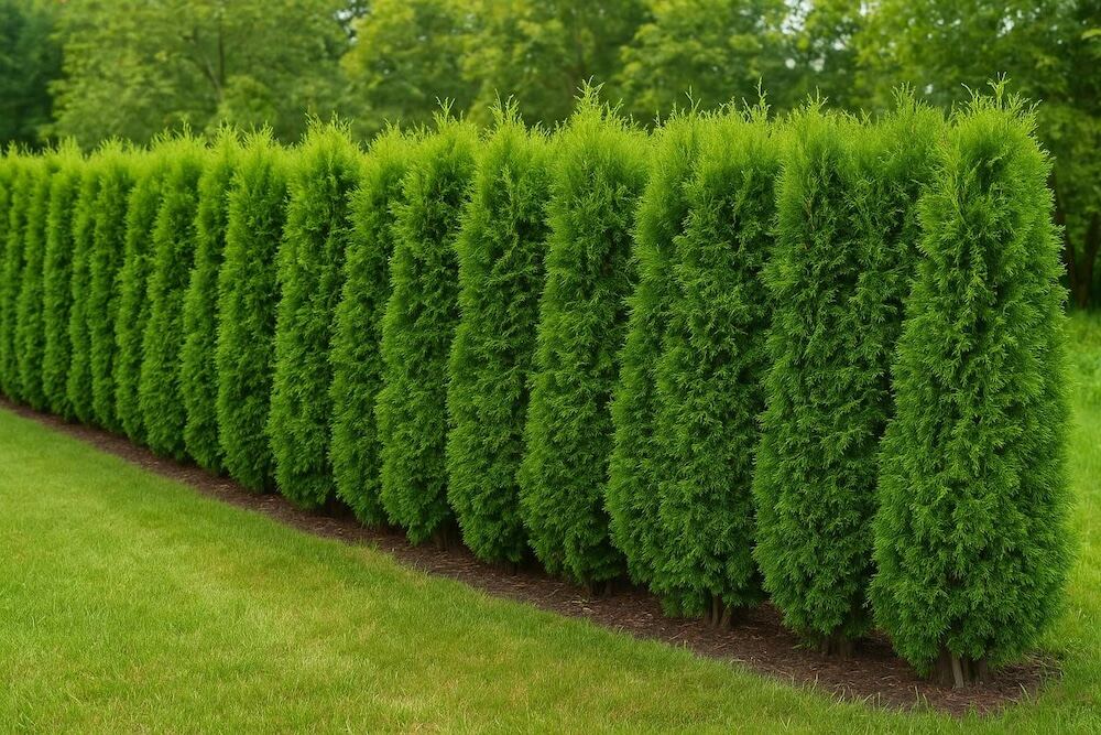 jak sadzić tuje - płot z gatunku Brabant