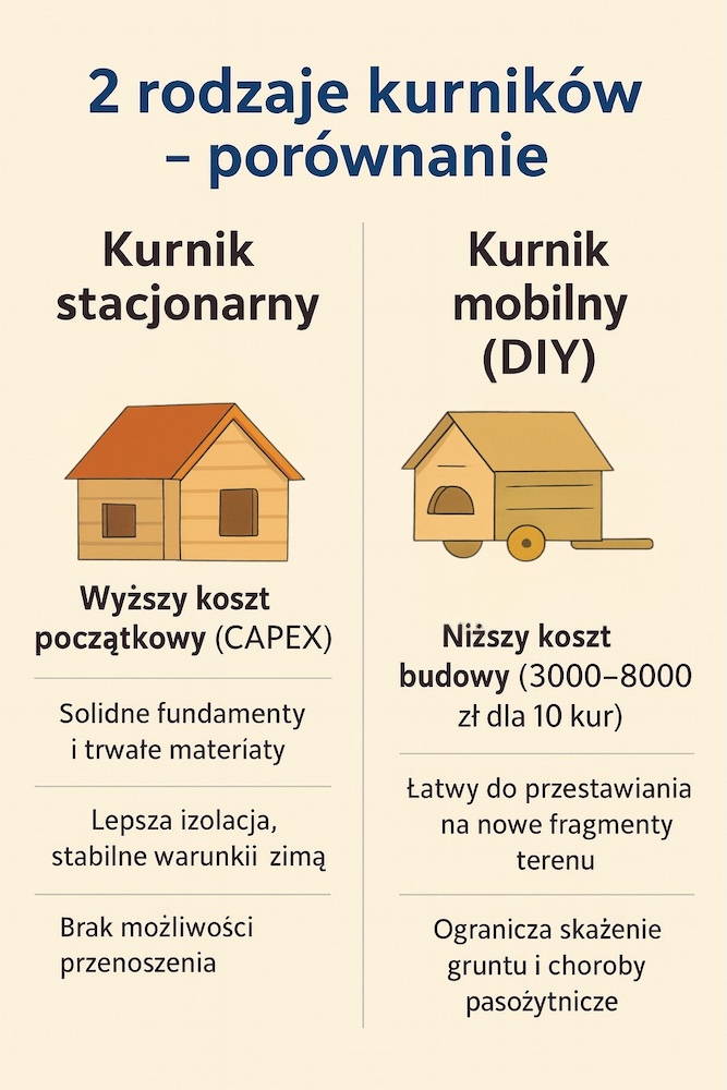 projekt kurnika na 10 kur - dwa modele 