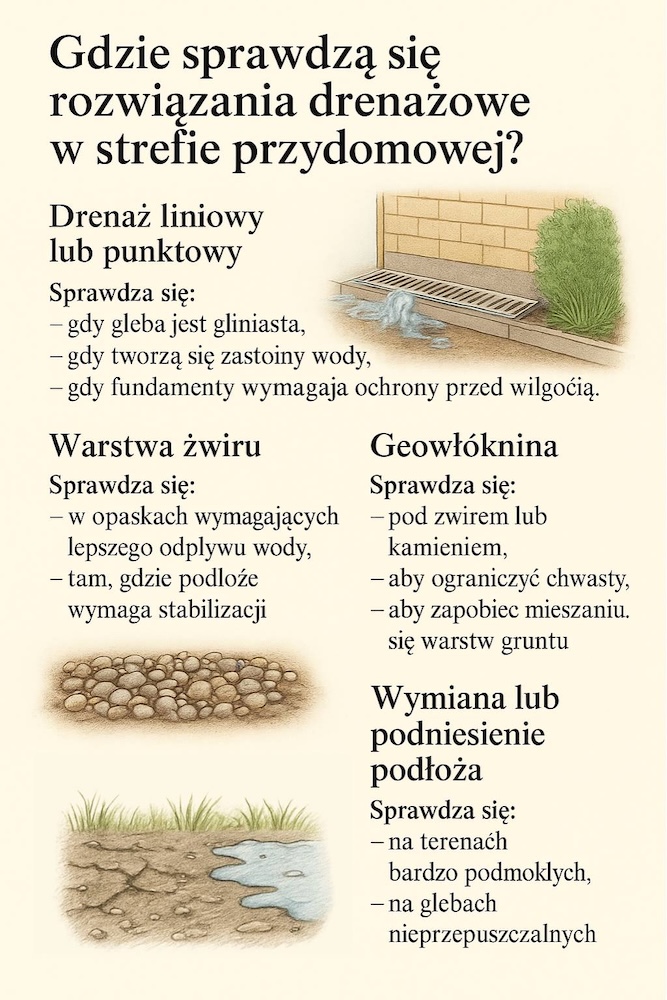 typy drenażu na opasce wokół domu rodzaje drenażu opaski wokół domu