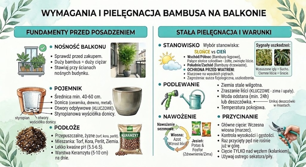 bambus na balkonie - zasady uprawy bambus na balkonie - zasady pielęgnacji
