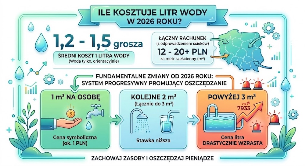 ile kosztuje litr wody z kranu na rachunku 