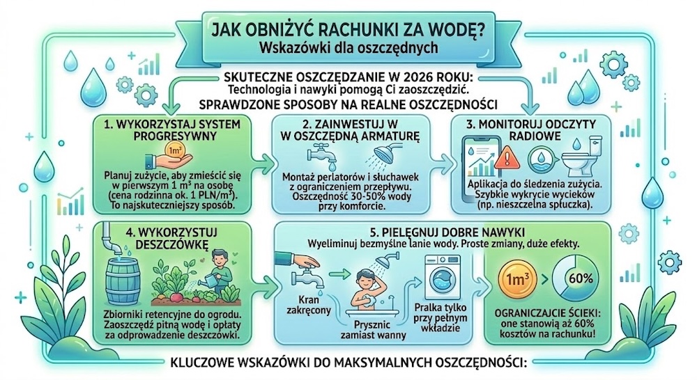 jak zmniejszyć rachunki za wodę 