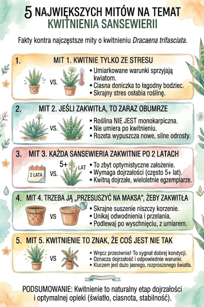 sansewieria kwitnienie - nieprawdziwe informacje 