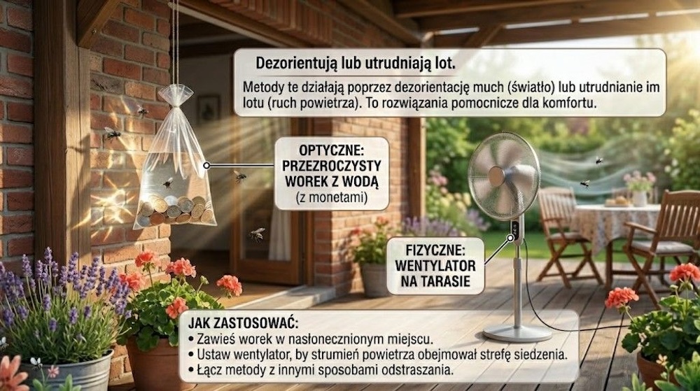 co odstrasza muchy w ogrodzie - bariery utrudniające latanie 