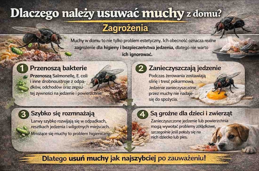 dlaczego muchy w domu są niebezpieczne 
