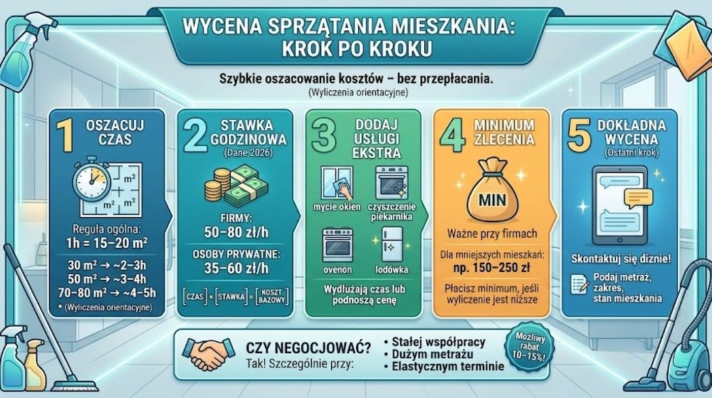wycena sprzątania mieszkania 