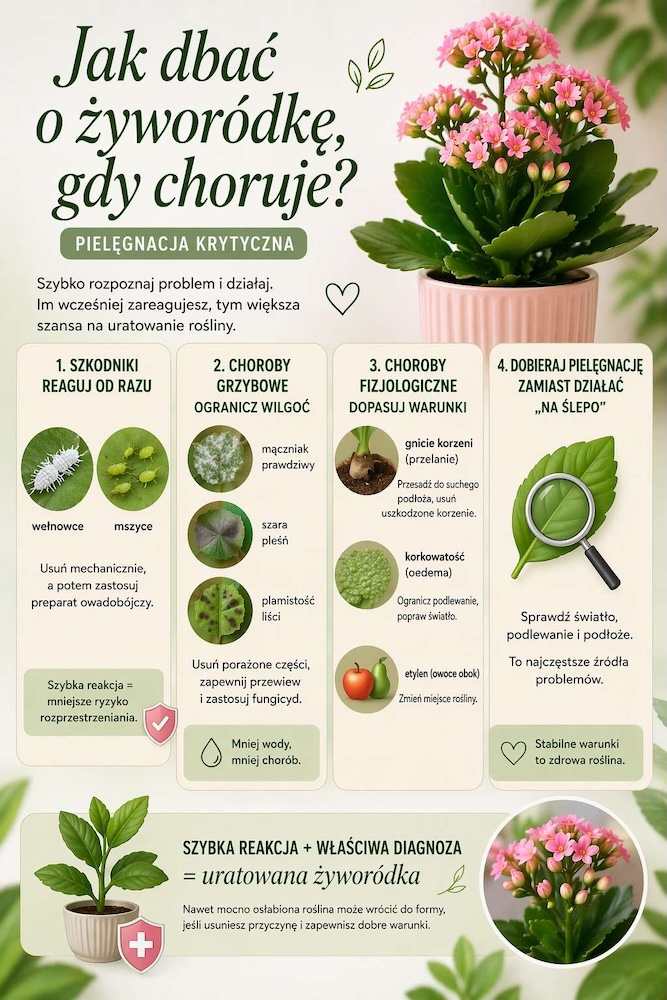 kalanchoe - jak dbać o chorą roślinę 