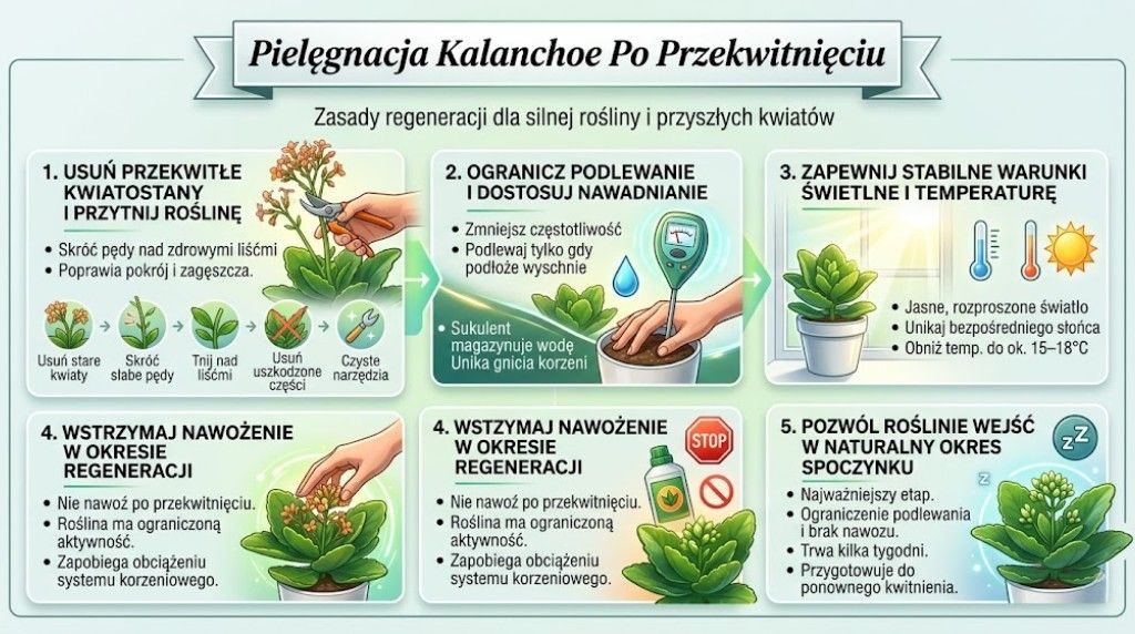 kwiat kalanchoe po przekwitnięciu - jak dbać 