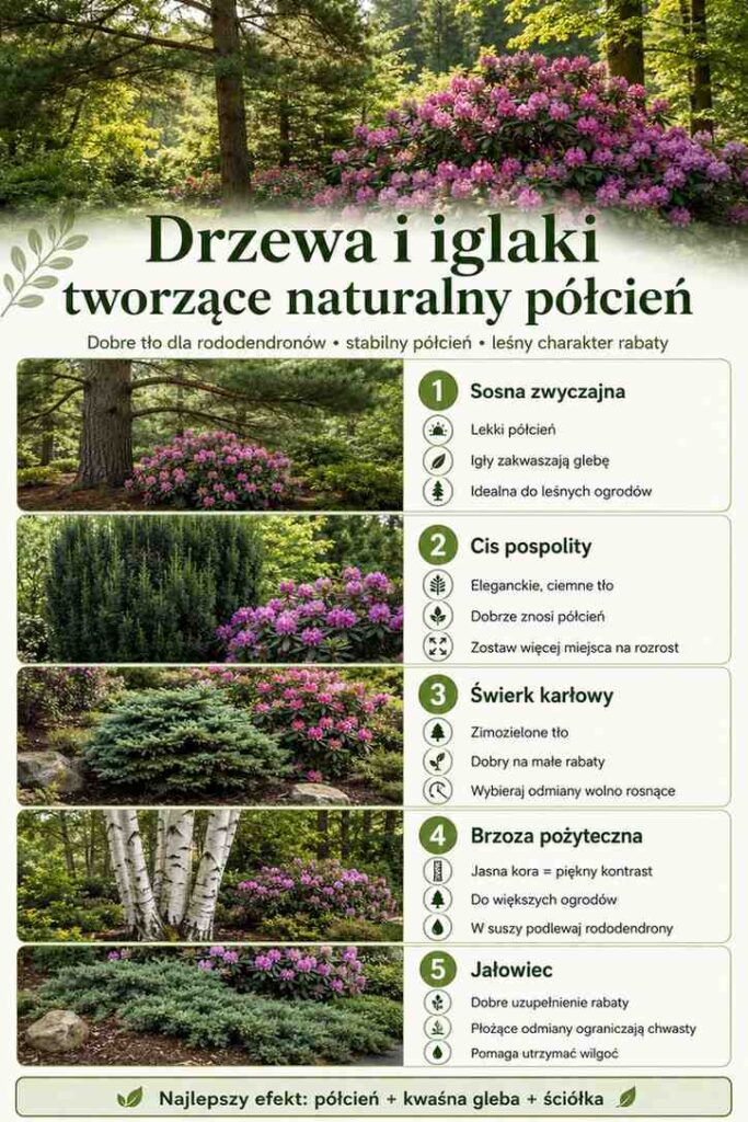 co posadzić obok rododendrona - drzewa liściaste i iglaste co posadzić obok rododendrona - drzewa i iglaki