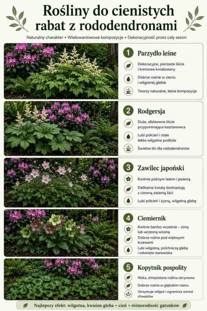 co posadzić obok rododendrona - rośliny lubiące cień co posadzić obok rododendrona - rośliny do cienia