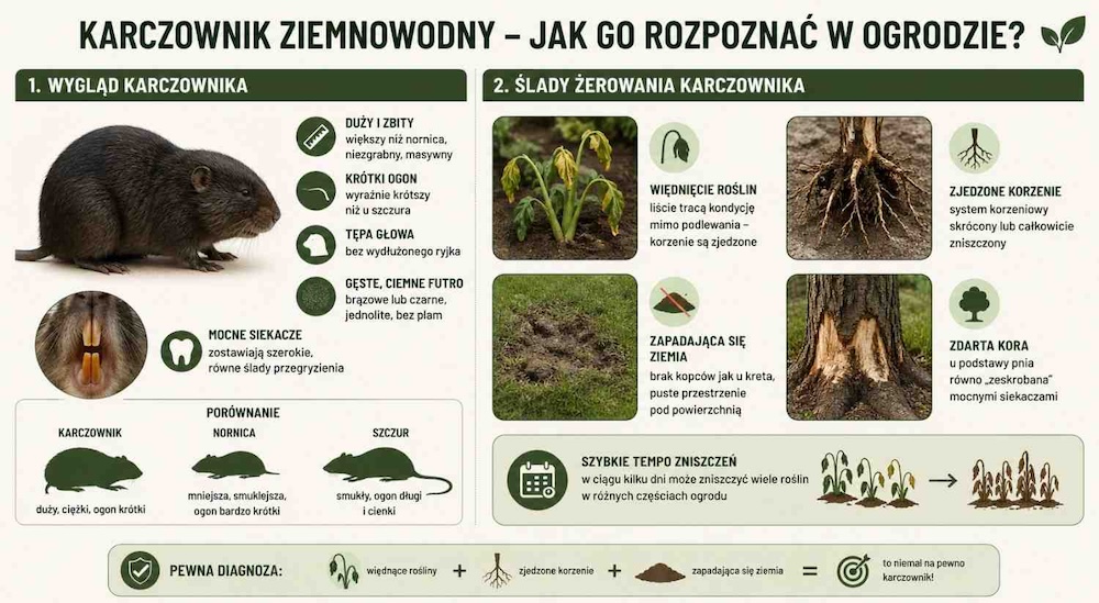 karczownik ziemnowodny - jak poznać w ogrodzie karczownik ziemnowodny - rozpoznanie