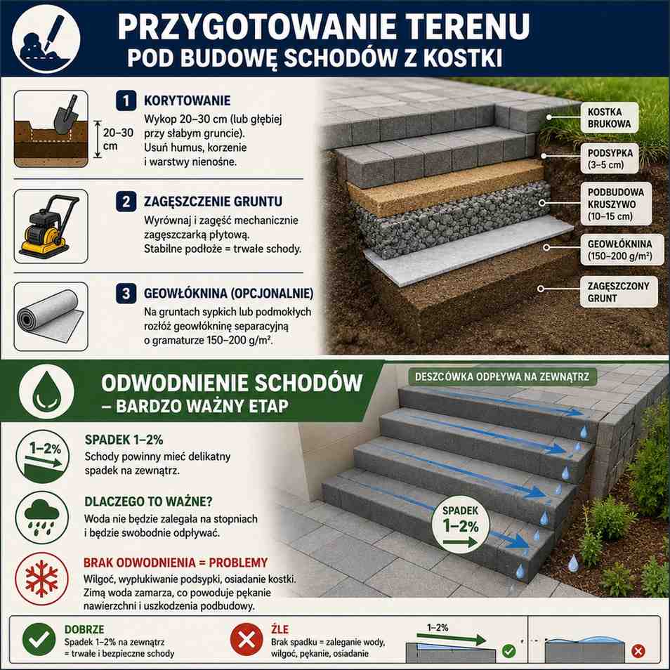 schody z kostki brukowej - jak zrobić schody z kostki brukowej - budowa