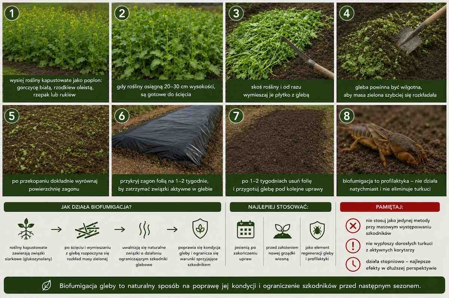 biofumigacja gleby - metoda na turkucia podjadka 
