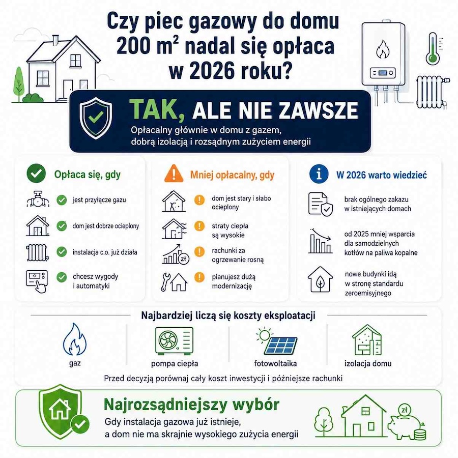 czy piec gazowy ma sens w domu 200 m2