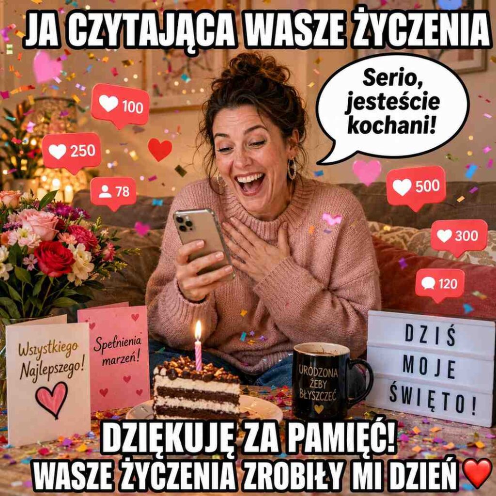 mem z podziękowaniem za życzenia 