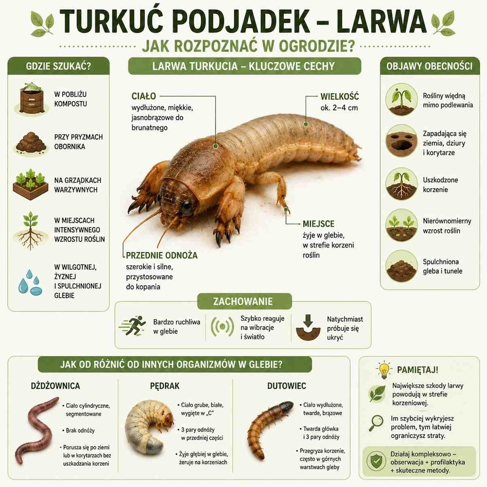 turkuć podjadek - larwa i jej cechy