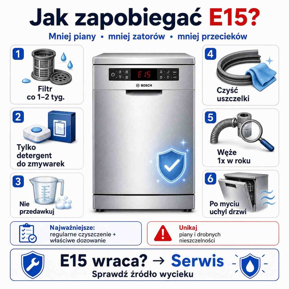 co zrobić aby błąd e15 nie wracał