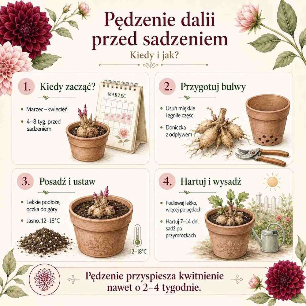 kiedy sadzić dalie - pędzenie 