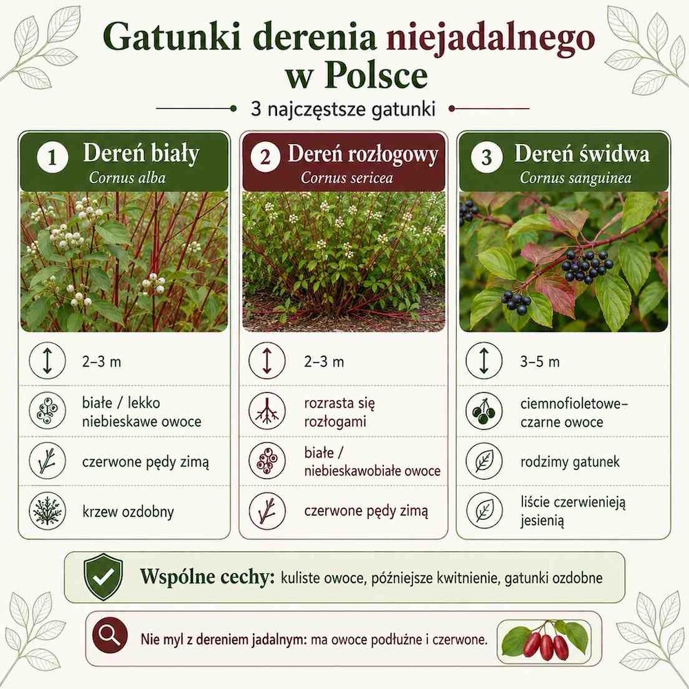 odmiany derenia niejadalnego 