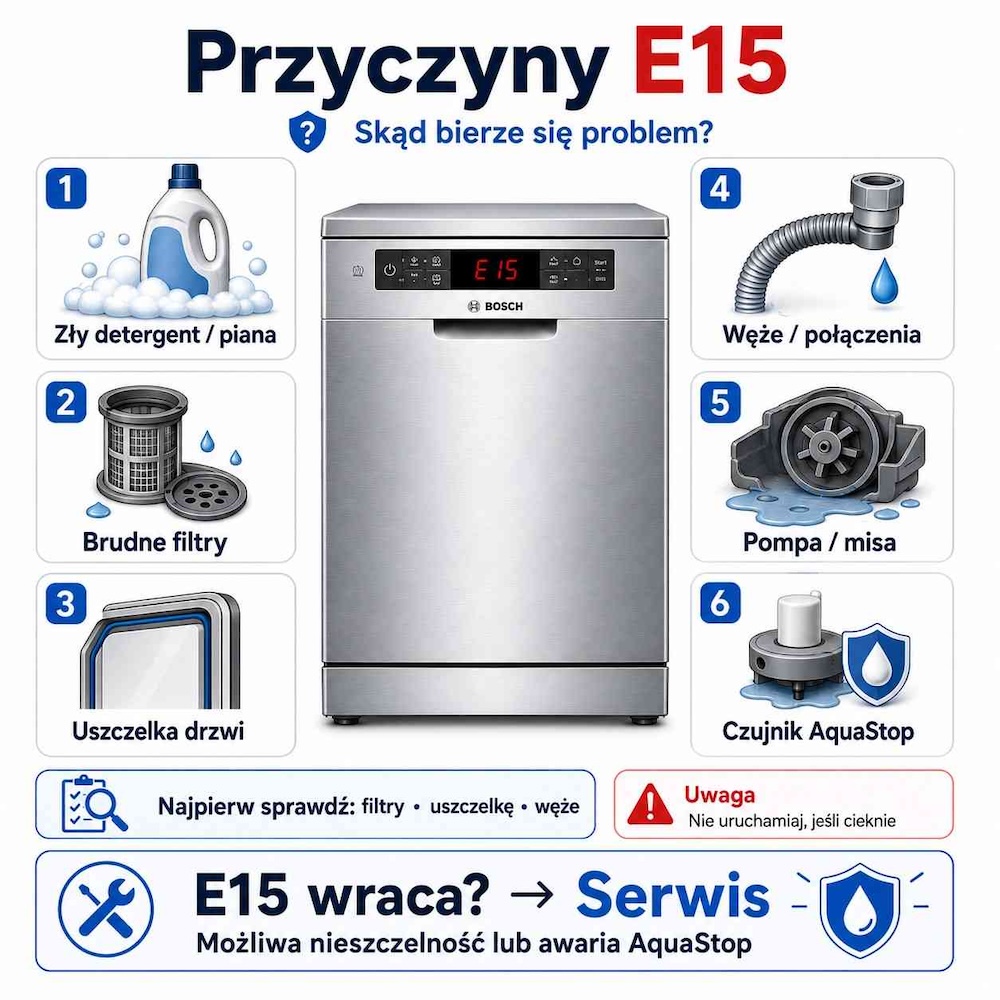 powody błędu e15